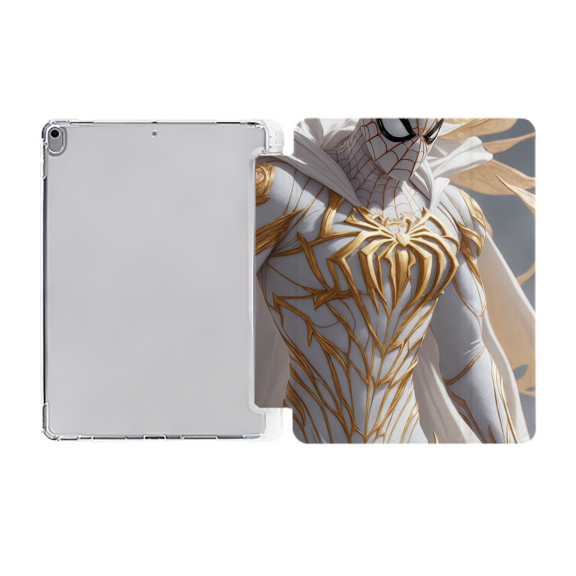 （画像用） Spider Man スパイダーマン IPad ケース ペン収納付き 三つ折りスタンド PUレザー×シリコン 対応機種9.5/10.5/10.9インチ